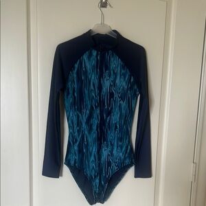 All in Motion Blue Long Sleeve One Piece Swimsuit